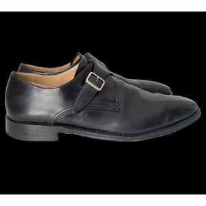 Bally Mappy AS IS Black Leather Medallion Monk Strap Loafer Dress Shoes US 12 D